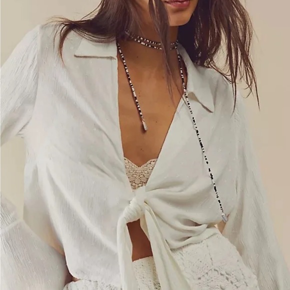 NEW Free People Tavi Set Crochet Maxi Skirt & Top Size Small Z393-19 - Picture 2 of 3